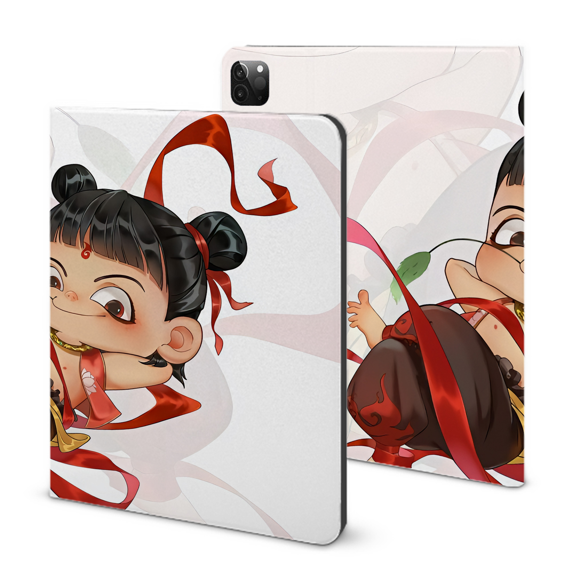 （画像用） Ne Zha 2 ナタ 魔童の大暴れ IPadケース ペンホルダー付き ブックスタイルデザイン